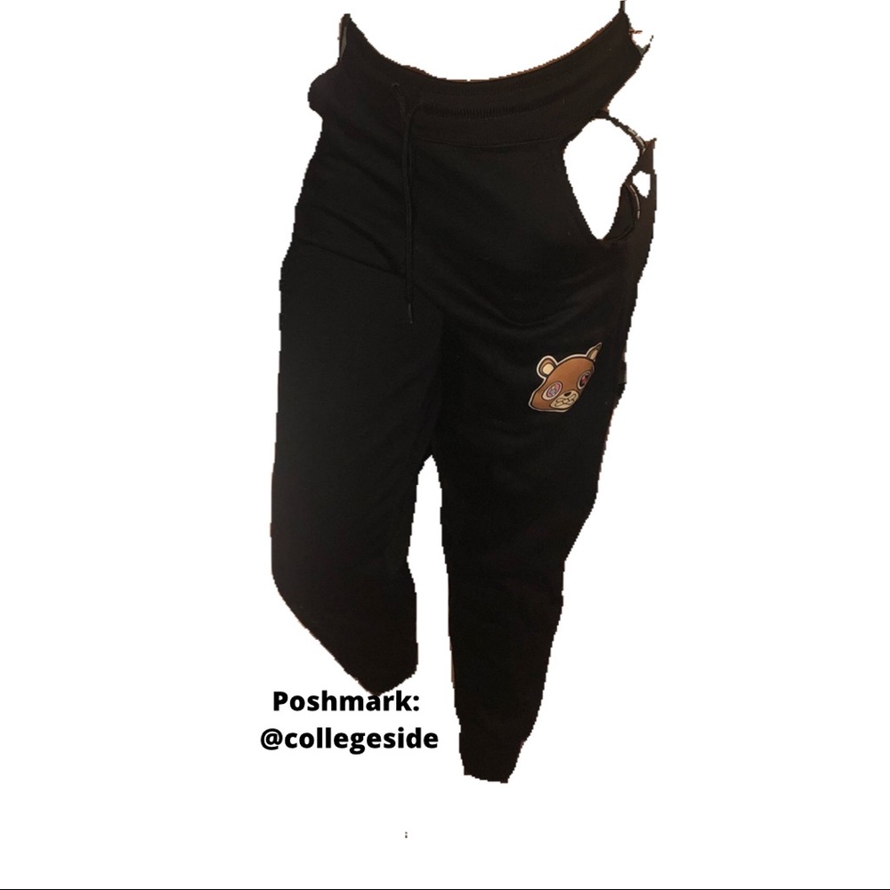 Size S Black Sweatpants CollegeDropOut Teddy Bear